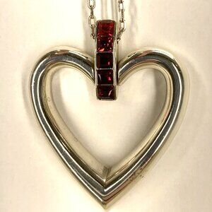 New Spectrum Open Heart Necklace-Red JM3673